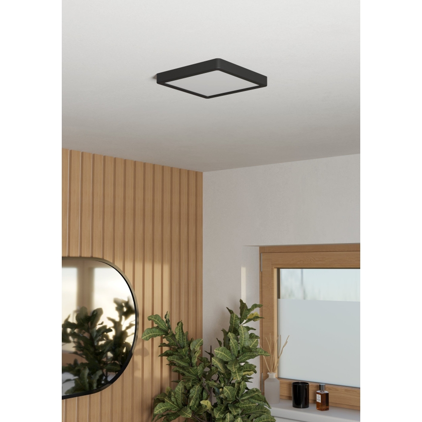 Eglo - LED vannas istabas griestu lampa LED/10,5W/230V 2700/4000/6500K 22x22 cm IP44 melna