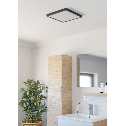 Eglo - LED vannas istabas griestu gaismeklis LED/13W/230V 29x29 cm IP44 melns