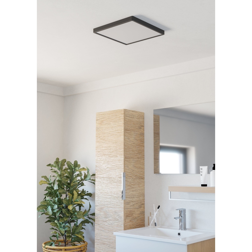 Eglo - LED vannas istabas griestu gaismeklis LED/13W/230V 29x29 cm IP44 melns