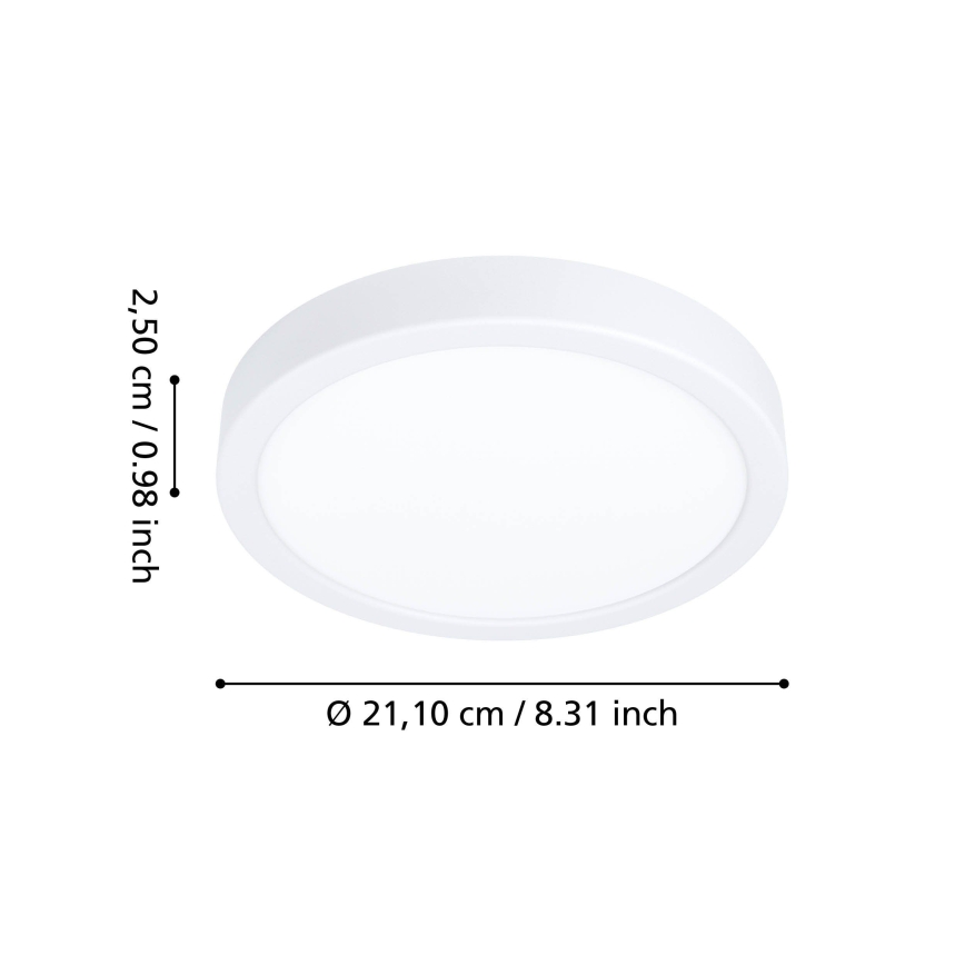 Eglo - LED griestu lampa vannas istabai LED/11,5 W/230 V 2700/4000/6500 K Ø 21,1 cm IP44 balta
