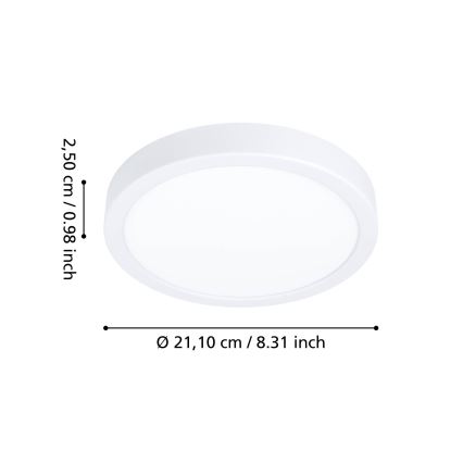 Eglo - LED vannas istabas griestu lampa LED/11,5W/230V Ø 21,1 cm IP44 balta