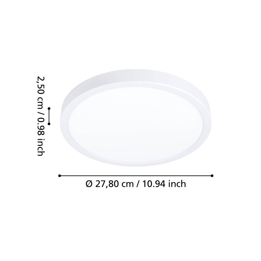 Eglo - LED vannas istabas griestu lampa LED/14,2W/230V 2700/4000/6500K Ø 27,8 cm IP44 balta