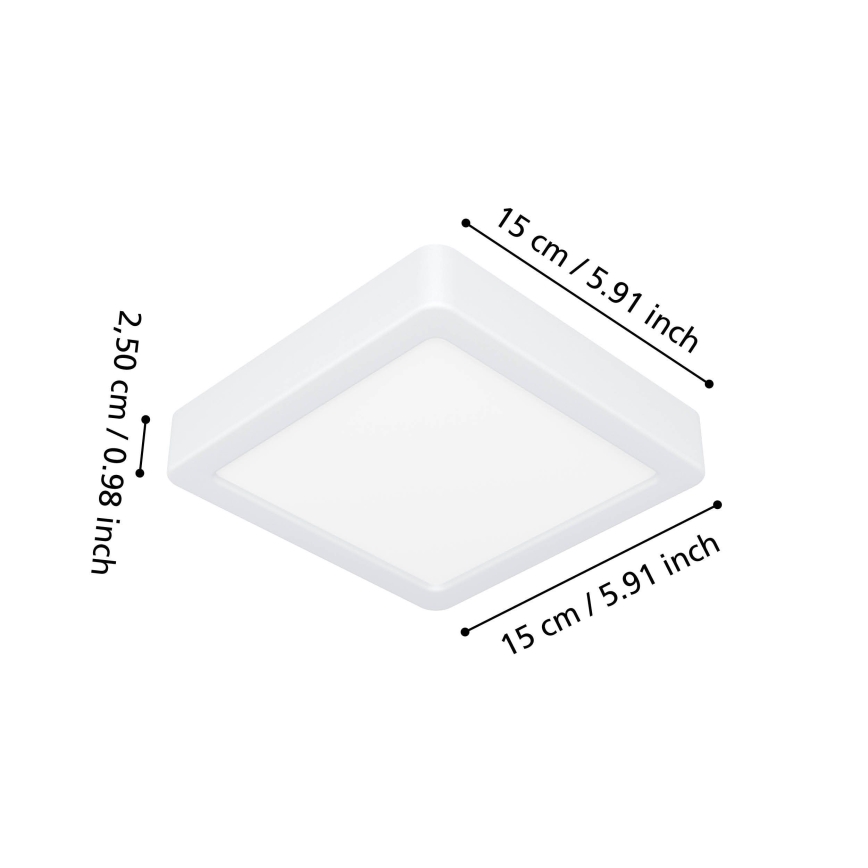 Eglo - vannas istabas LED griestu lampa LED/7W/230V 2700/4000/6500K 15x15 cm IP44 balta