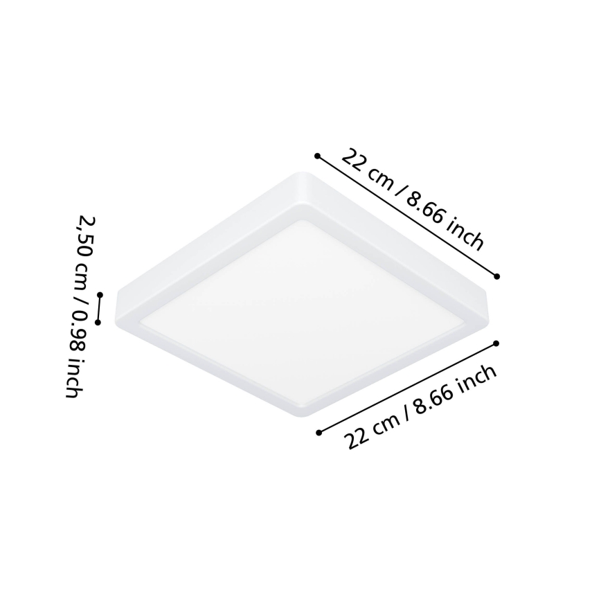 Eglo - vannas istabas LED griestu lampa LED/10,5W/230V 2700/4000/6500K 22x22 cm IP44 balta