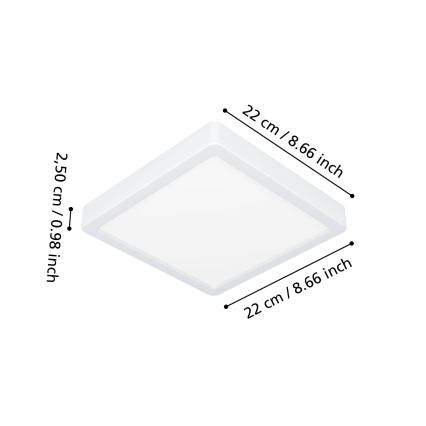 Eglo - LED vannas istabas griestu gaismeklis LED/10,5W/230V 22x22 cm IP44 balts