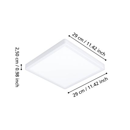 Eglo - LED vannas istabas griestu gaismeklis LED/13W/230V 29x29 cm IP44 balta
