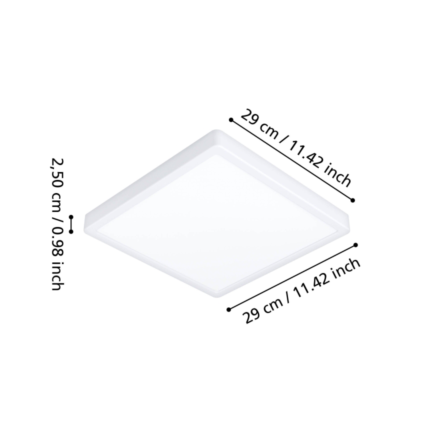 Eglo - LED vannas istabas griestu gaismeklis LED/13W/230V 29x29 cm IP44 balta