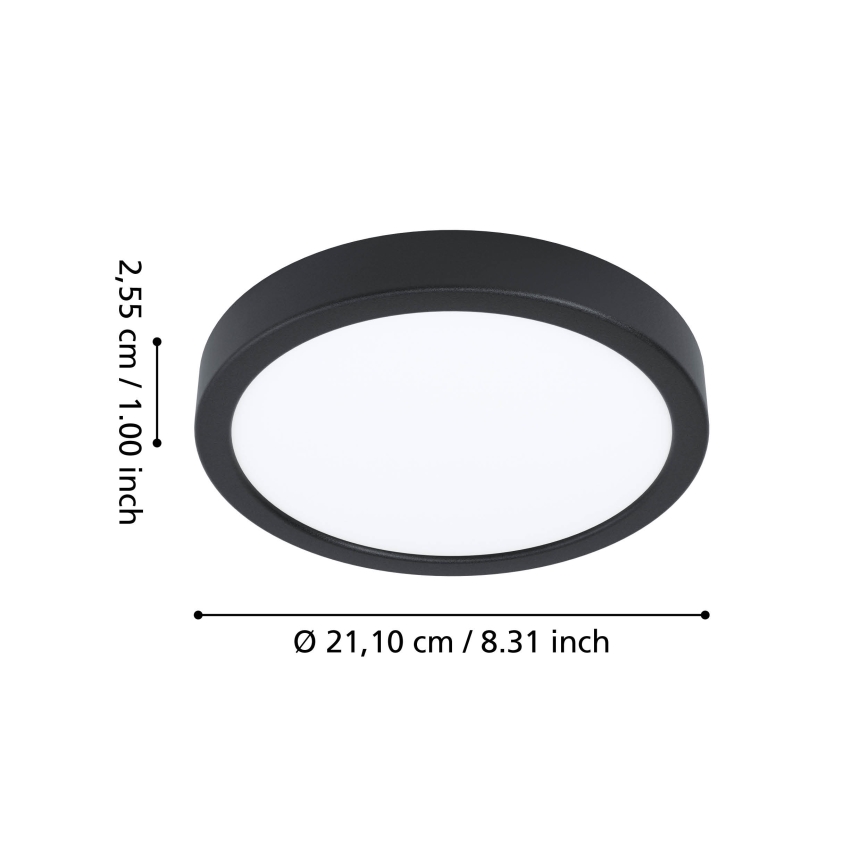 Eglo - LED RGBW regulējams vannas istabas griestu gaismeklis LED/11,2W/230V 2700-6500K Ø 21,1 cm IP44 melns