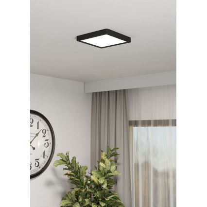 Eglo - LED RGBW ar regulējamu spilgtumu vannasistabas griestu gaismeklis LED/10,5W/230V 2700-6500K 22x22 cm IP44 melns