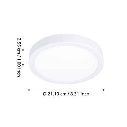 Eglo - LED RGBW ar regulējamu spilgtumu vannas istabas griestu lampa LED/11,2W/230V 2700-6500K Ø21,1 cm IP44 balta