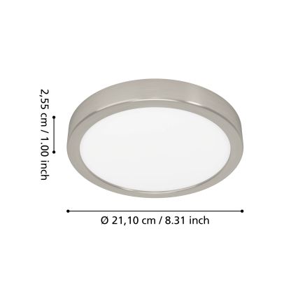 Eglo - LED RGBW regulējama vannas istabas griestu lampa LED/11,2W/230V 2700-6500K Ø 21,1 cm IP44 matēts hroms