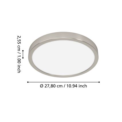 Eglo - LED RGBW regulējams vannas istabas griestu gaismeklis LED/14,3W/230V 2700-6500K Ø 27,8 cm IP44 matēts hroms