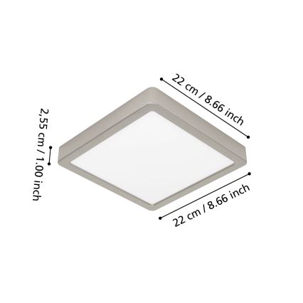 Eglo - LED RGBW regulējama vannasistabas griestu lampa LED/10,5W/230V 2700-6500K 22x22 cm IP44 matēta hroma apdare