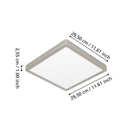 Eglo - RGBW LED regulējams vannas istabas griestu gaismeklis LED/13,5W/230V 2700-6500K 29,5x29,5 cm IP44 matēts hroms