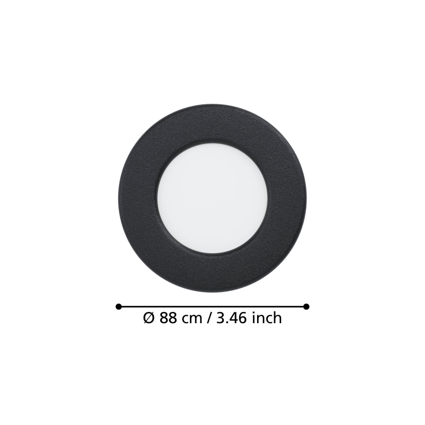 Eglo - iebūvējamais LED griestu gaismeklis LED/3,7W/230V 2700/4000/6500K Ø 8,8 cm melns