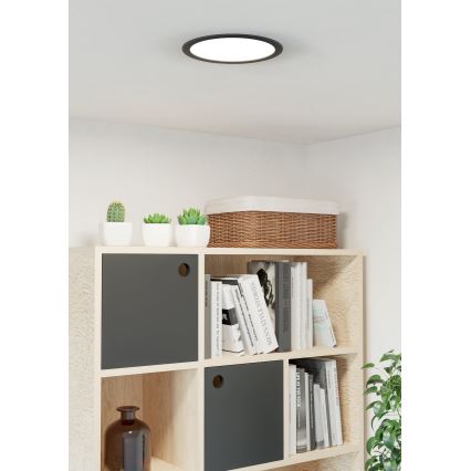 Eglo - LED iebūvējamais griestu gaismeklis LED/18,5W/230V 2700/4000/6500K Ø 21,6 cm melns