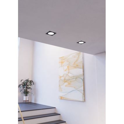 Eglo - LED ieliekamais griestu gaismeklis LED/6,3W/230V 2700/4000/6500K 11,9x11,9 cm melns