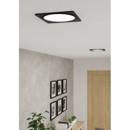 Eglo - LED griestu iebūvējams gaismeklis LED/10,5W/230V 2700/4000/6500K 16,6x16,6 cm melns
