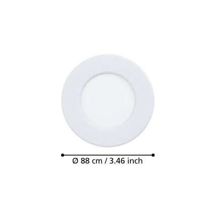 Eglo - Komplekts 3x iebūvējami LED griestu gaismekļi LED/3,7W/230V 2700/4000/6500K Ø 8,8 cm balti