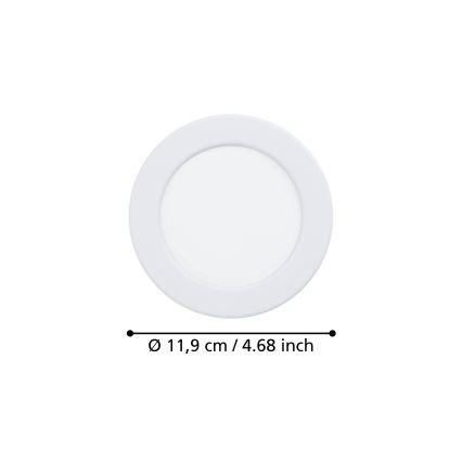Eglo - iebūvējamais LED griestu gaismeklis LED/6,3W/230V 2700/4000/6500K Ø 11,9 cm balts
