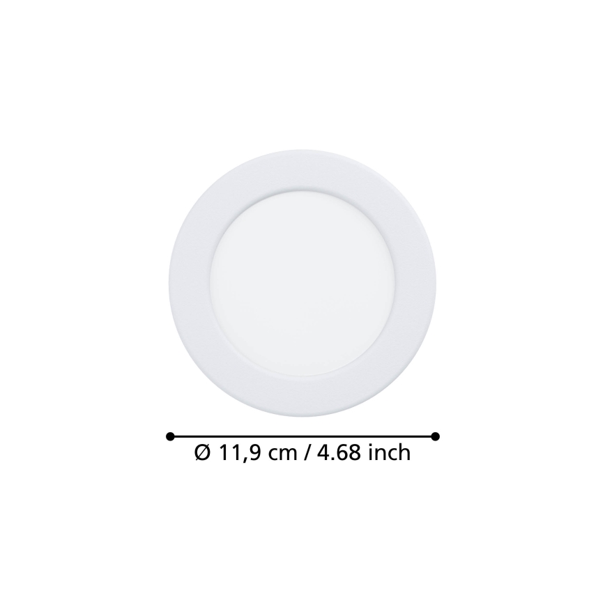 Eglo - iebūvējamais LED griestu gaismeklis LED/6,3W/230V 2700/4000/6500K Ø 11,9 cm balts