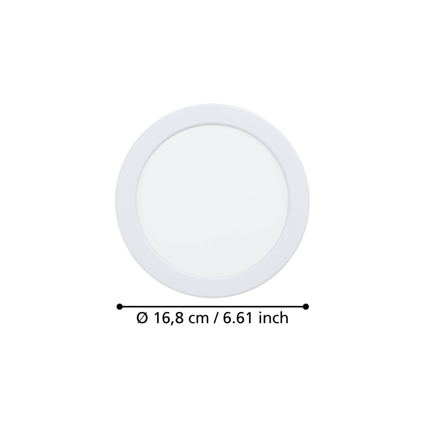 Eglo - LED iebūvējamais griestu gaismeklis LED/10,5W/230V 2700/4000/6500K Ø 16,8 cm balts