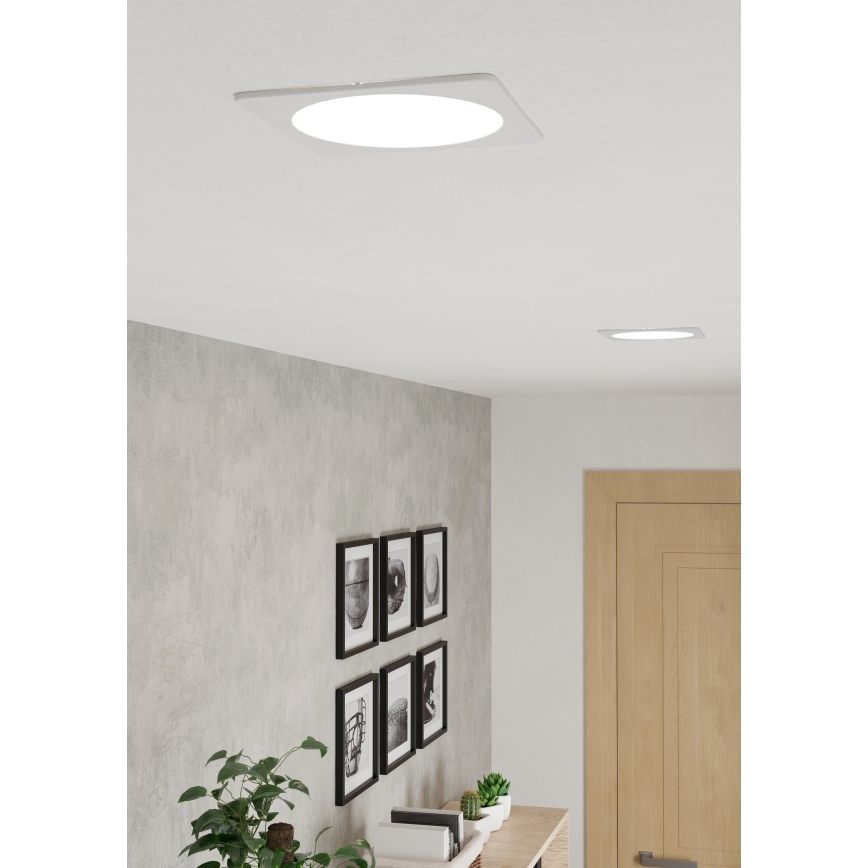 Eglo - LED iebūvējama griestu lampa LED/10,5W/230V 2700/4000/6500K 16,6x16,6 cm balta