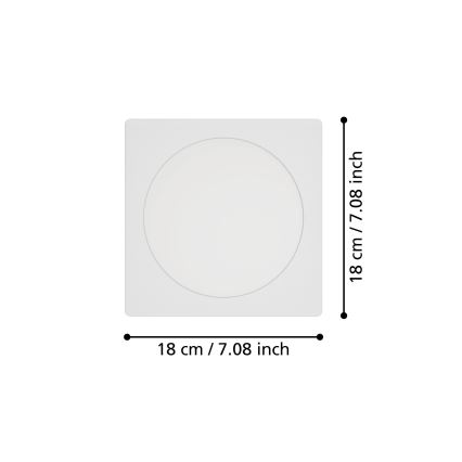Eglo - LED iebūvējama griestu lampa LED/10,5W/230V 2700/4000/6500K 16,6x16,6 cm balta