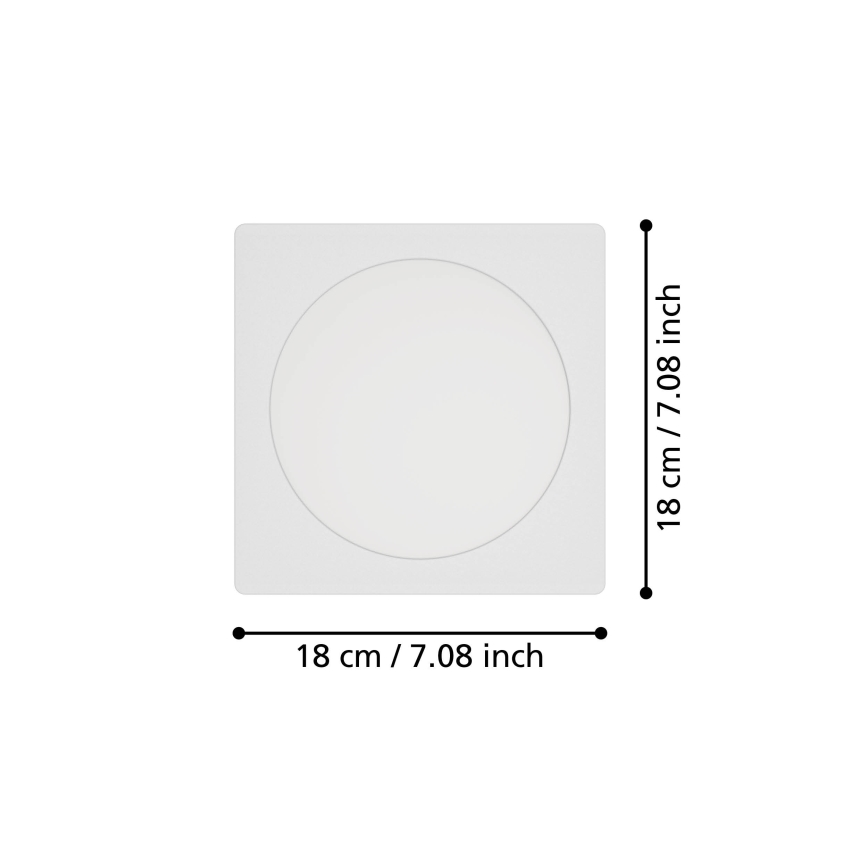 Eglo - LED iebūvējama griestu lampa LED/10,5W/230V 2700/4000/6500K 16,6x16,6 cm balta
