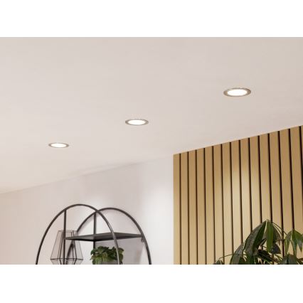 Eglo - LED iebūvējams griestu gaismeklis LED/6,3W/230V 2700/4000/6500K Ø 11,9 cm matēts hroms