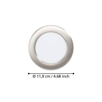 Eglo - LED iebūvējams griestu gaismeklis LED/6,3W/230V 2700/4000/6500K Ø 11,9 cm matēts hroms