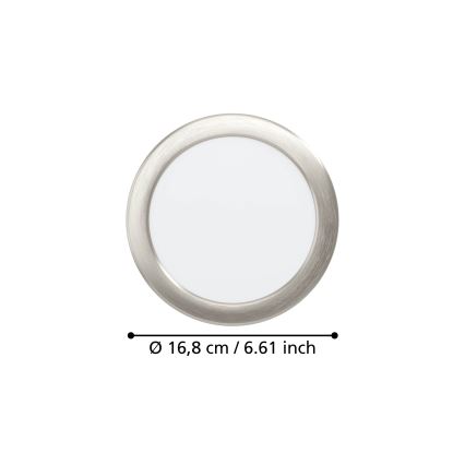Eglo - Iebūvējamais LED griestu lukturis LED/10,5W/230V 2700/4000/6500K Ø 16,8 cm matēts hroms