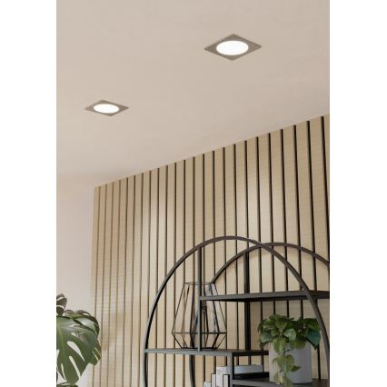 Eglo - LED iebūvējamais griestu gaismeklis LED/6,3W/230V 2700/4000/6500K 11,9x11,9 cm matēts hroms