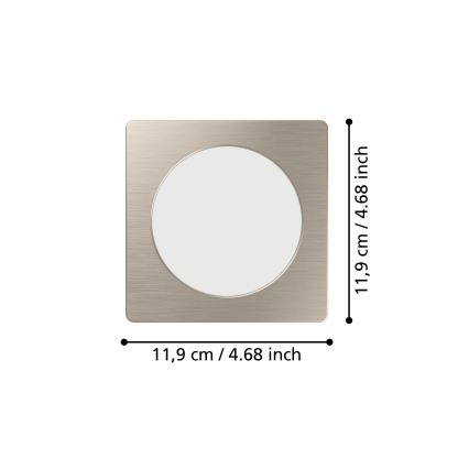 Eglo - LED iebūvējamais griestu gaismeklis LED/6,3W/230V 2700/4000/6500K 11,9x11,9 cm matēts hroms