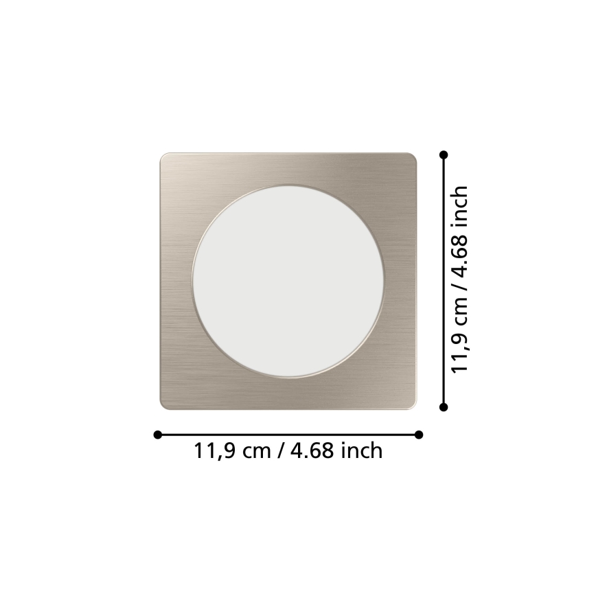 Eglo - LED iebūvējamais griestu gaismeklis LED/6,3W/230V 2700/4000/6500K 11,9x11,9 cm matēts hroms