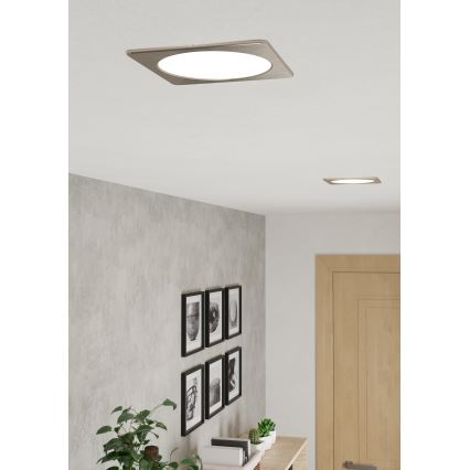 Eglo - LED iebūvējamais griestu gaismeklis LED/10,5W/230V 2700/4000/6500K 16,6x16,6 cm matēts hroms