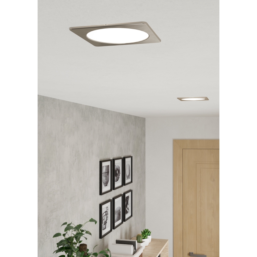 Eglo - LED iebūvējamais griestu gaismeklis LED/10,5W/230V 2700/4000/6500K 16,6x16,6 cm matēts hroms