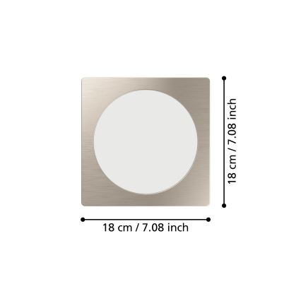 Eglo - LED iebūvējamais griestu gaismeklis LED/10,5W/230V 2700/4000/6500K 16,6x16,6 cm matēts hroms