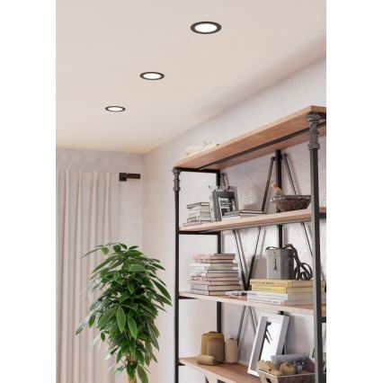 Eglo - LED vannas istabas iebūvējamais griestu gaismeklis LED/6,3W/230V 2700/4000/6500K diam. 11,9 cm IP44 melns