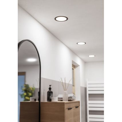 Eglo - LED vannas istabas iebūvējamais griestu gaismeklis LED/10,5W/230V 2700/4000/6500K Ø 16,8 cm IP44 melns