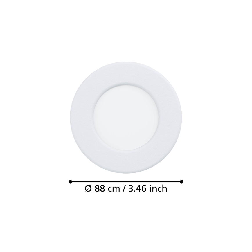 Eglo - LED vannas istabas iebūvējamais griestu gaismeklis LED/3,7W/230V 2700/4000/6500K Ø 8,8 cm IP44 balts