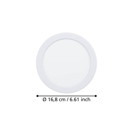 Eglo - LED vannas istabas iebūvējamais griestu gaismeklis LED/10,5W/230V 2700/4000/6500K Ø16,8 cm IP44 balts