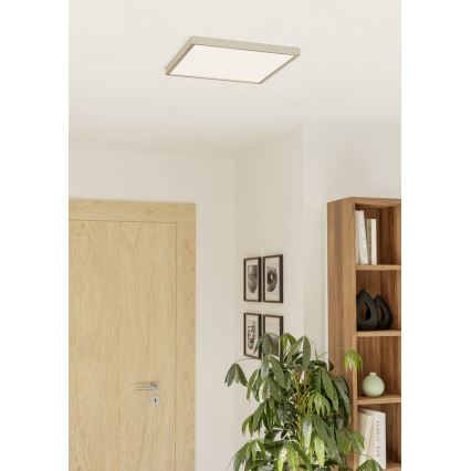 Eglo - LED RGBW ar regulējamu spilgtumu vannasistabas griestu gaismeklis LED/17,8W/230V 2700-6500K 39x39 cm IP44 matēts hroms