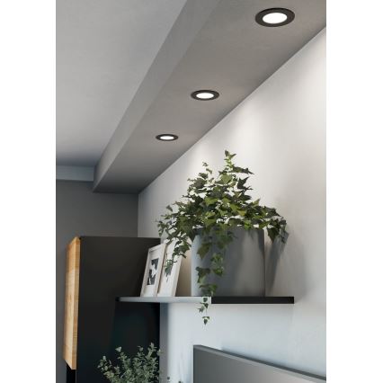 Eglo - komplekts 3xLED RGBW dimmējami vannas istabas iebūvējamie griestu gaismekļi LED/2,8W/230V 2700-6500K Ø 8,8 cm IP44 melni