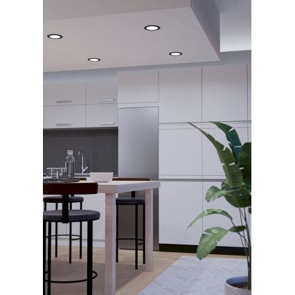 Eglo - LED RGBW dimējams iebūvējamais griestu gaismeklis vannas istabai LED/5W/230V 2700–6500K Ø 12 cm IP44 melns