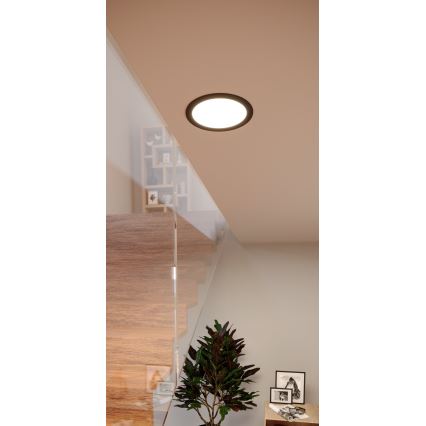 Eglo - LED RGBW regulējama vannas istabas iebūvējamā griestu lampa LED/9,5W/230V 2700-6500K Ø 16,8 cm IP44 melna