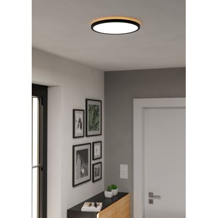 Eglo - LED Āra griestu lampa LED/13,9W/230V 2700/4000/6500K d. 30 cm IP44 melna