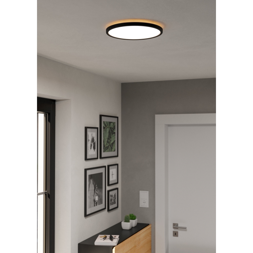 Eglo - LED Āra griestu lampa LED/13,9W/230V 2700/4000/6500K d. 30 cm IP44 melna