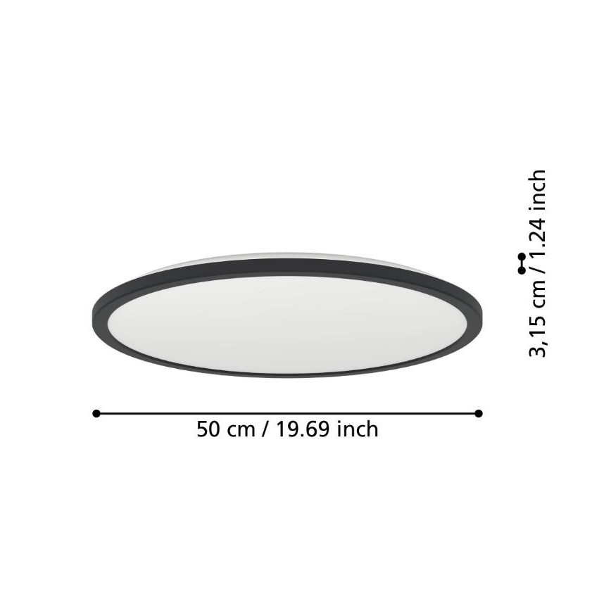Eglo - LED Āra griestu lampa LED/16,8W/230V 2700/4000/6500K d. 50 cm IP44 melna