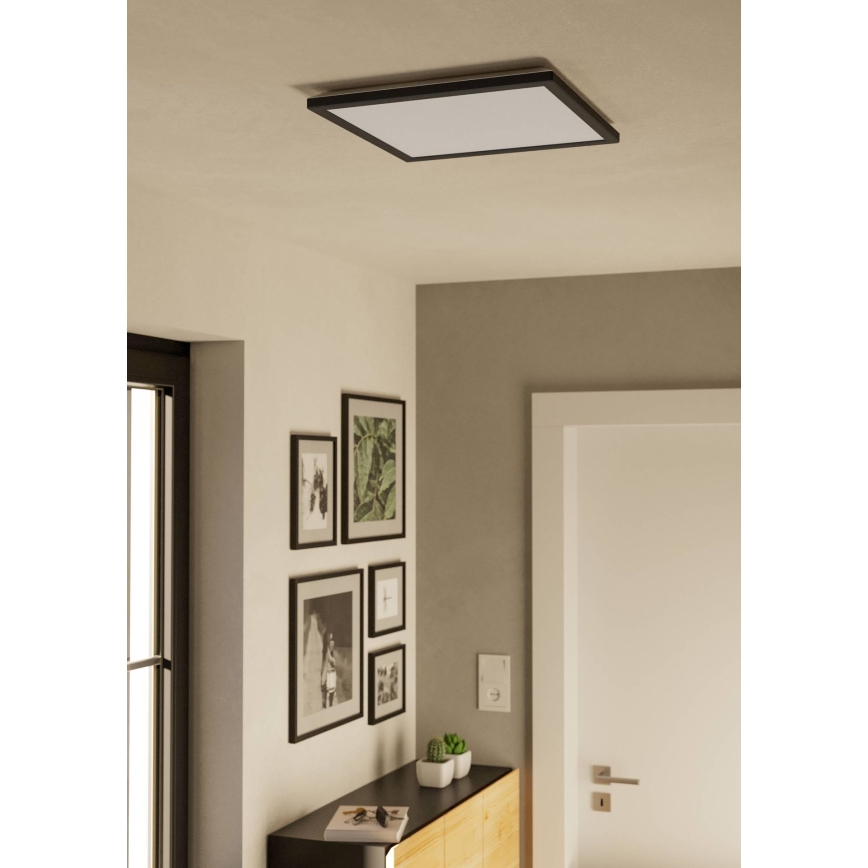 Eglo - LED Āra griestu lampa LED/17,6W/230V 2700/4000/6500K 39x39 cm IP44 melna